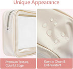 PACKISM Clear Makeup Bag - TSA Approved Toiletry Bag for Carry-on & Checked Luggage, Water Resistant Car Storage Organizer with Reinforced Seams