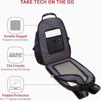 SWISSGEAR 1900 ScanSmart TSA Laptop Backpack Fits 17 Inch Laptop with RFID Protection and Tablet Pocket, Blue/Black, 19-Inch
