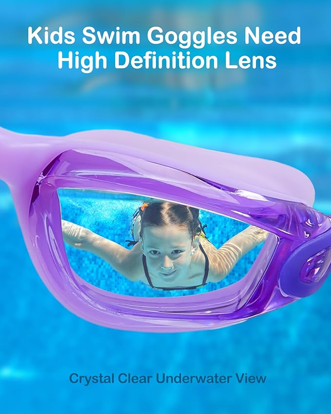 Aegend Swim Goggles for Kids Youth 3-14 Anti-Fog Anti-UV Comfort Fit Goggles for Swimming
