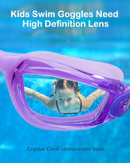 Aegend Swim Goggles for Kids Youth 3-14 Anti-Fog Anti-UV Comfort Fit Goggles for Swimming