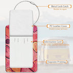Love Luggage Tags for Suitcases, 3 Pack Leather Bag Tag Identifiers with Stainless Steel Loop and Address Card for Men Women