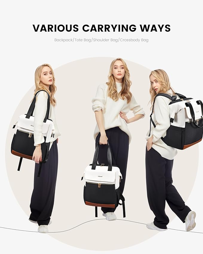 LOVEVOOK 17.3 Inch Laptop Backpack for Women, Large Capacity Travel Backpack with Organizer Bag, Waterproof Carry on Backpack Work Bag with USB Port, Teacher Nurse Backpack Purse, 2PCS