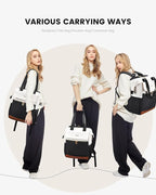 LOVEVOOK Laptop Backpack for Women, 15.6 Inch Work Laptop Bag with USB Port, Fashion Teacher Nurse Backpack Purse, Waterproof Travel Computer Backpack with Organizer Bag, 2PCS