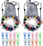 SenseYo 2 Set Retractable Portable Clothesline for Travel with 44 Clothespins, Camping Clothes line for Indoor Outdoor Balcony Hotel Room Laundry Drying