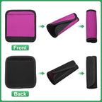 uxcell 3 Pcs Luggage Handle Wrap for Suitcase, Neoprene Handbag Grip Cover Protector Luggage Identifiers Suitcase Handle Wraps for Luggage Shopping Bag Travel Bags, Rose Red