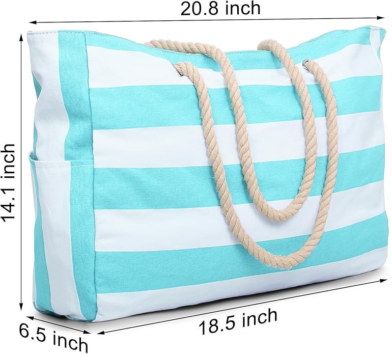 Becokan Beach Bags for Women Large Waterproof Beach Tote Bag Zipper Beach Bags Waterproof Sandproof Swim Pool Bag Large Tote