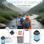 Portable Shower for Camping with 7800mAh Battery - 3 Spray Modes, IPX8 Waterproof & Strong Suction Shower Pump for Outdoor Hiking, Beach Travel, RV, Pet Bathing & Gardening