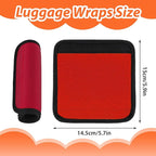 2 Pack Luggage Handle Wraps for Suitcase, Bright Color Comfort Soft Handle Covers Suitcase Luggage Handle Wrap Luggage Tag Wraps Travel Accessories (Red)