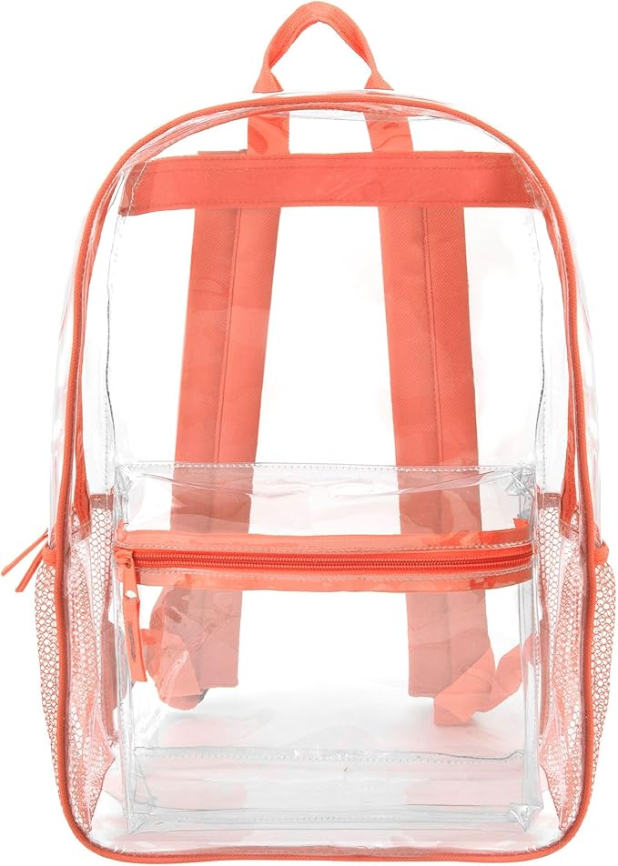 Trail maker Clear Backpack Heavy Duty with Padded Straps, Side Pockets for Kids, Boys, Girls, School, Stadium Approved Events