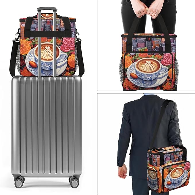 Coffee Maker Travel Bag Compatible with Keurig K-Mini, K-Mini Plus or Other Accessories, Portable Coffee Maker Case with Shoulder Strap for Travel(Bag Only)