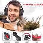 Rydohi Bluetooth Headphones Over Ear,68H Playtime and 3 EQ Music Modes Wireless Headphones with Microphone/Deep Bass, HiFi Stereo Foldable Lightweight Headset for PC Home Travel Office (Black Red)