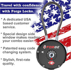 Forge Quality TSA Approved Luggage Locks for Travel Accessories, Suitcase, Pelican case, Ammo Boxes, Set Your own Combination, Zinc Alloy Body-Cable Black 4 Locks