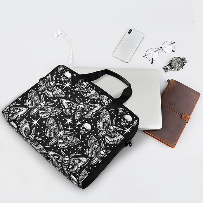 MNSRUU Laptop Bag for 15.6 inch Black Gothic Bats