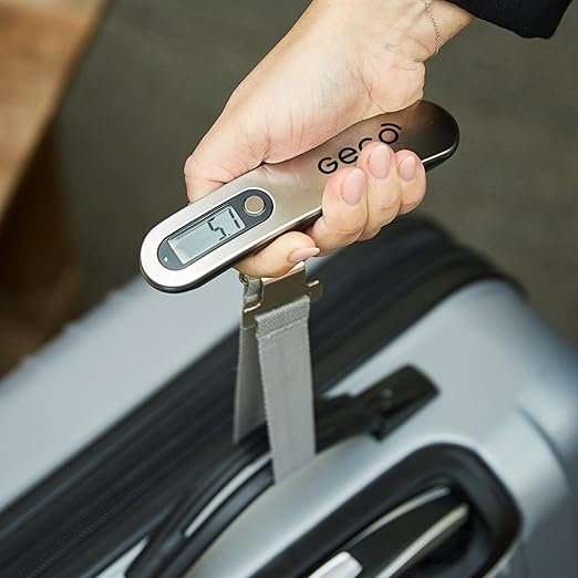 GEGO Scale – Digital Luggage Scale for Travel, Portable Luggage Weigher & Baggage Weight Checker with Temperature Sensor, Backlit LCD Display, Heavy Duty Hook, 110lb/50kg