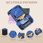Passport Holder for Travel, Neck Pouch Travel Wallet With RFID Blocking, Waterproof Lightweight Passport Wallet for Women and Men (Blue)