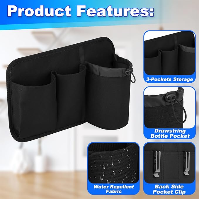 Cosmos Airplane Seat Back Pocket Organizer - Car Seat Pocket Stock Storage Bag & Airline Seat Pocket Hanging Holder Pouch for Holding Water Bottle, Phone, Passport & Flight Travel Essentials