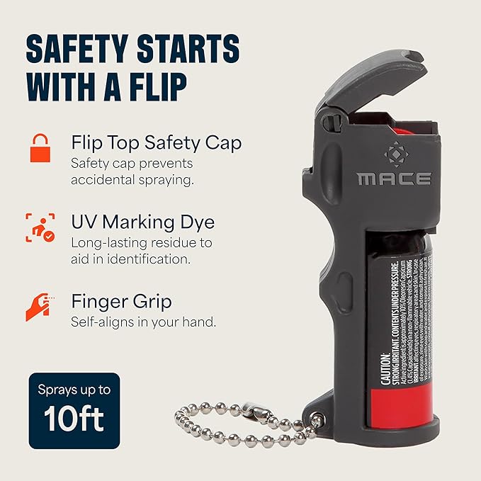 Mace Personal Safety Alarm & Mace Pepper Spray Kit - Loud 130db Siren with Built in Emergency Whistle, 10 Feet Range Pocket Model (0.42 oz) Self Defense Pepper Spray for Women & Men