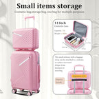 4 Piece Luggage Set, Hardside Expandable Lightweight Suitcase with 360° Mute Spinner Wheels Luggage Sets, TSA Lock, 14/20/24/28 Inch Travel Luggage for Men, Women and Girls (Pink)