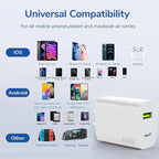 2 Pack 30W USB C Charger Block, Dual Port Type C Wall Charger Fast Charging Power Adapter Cube for iPhone 14/14 Pro/14 Pro Max/14 Plus/13/12/11, XS/XR/X, iPad, Samsung, More