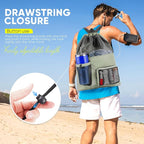 HOHOM Swim Mesh Beach Bag, Waterproof Gym Bags for Women and Men, Large Pool Bag Swimming Gear Drawstring Backpack