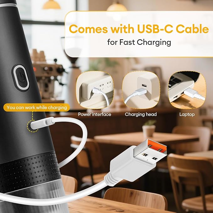 3 In 1 Portable Coffee Maker for Travel, 20 Bar Portable Espresso Machine with USB,Travel Coffee Maker Self-Heating, Compatible with Ground Coffee & Capsule for Hiking,Office,RV（Black）