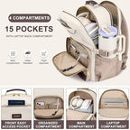 Focdod Laptop Backpack for Women Bookbag: 15.6 inch Work Backpacks with Pouch Pocket for Large Capacity Cup & USB Charger College Book Bag Travel Business Nurse Teacher Bookbags Anti-theft Back Pack