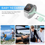 Fast Charger for Apple Watch Charger, Magnetic iWatch Charger to USB A Cable 3.3FT with USB A Wall Plug Adapter for Apple iWatch Series Ultra/10/9/8/7/6/SE/5/4/3/2 (Green)
