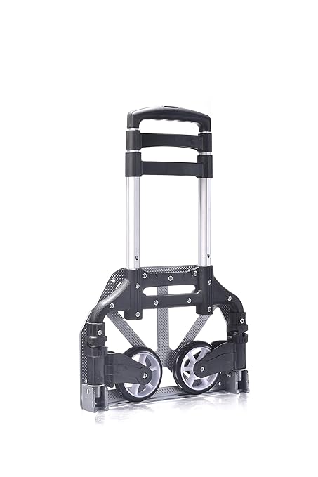 Tory Carrier Portable Hand Luggage Cart Trolley Lightweight Folding Luggage Trolley Load Capacity 150LBS Ideal for Home, Office, Travel Use (Black)