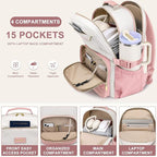 Laptop Backpack for Women Bookbag: 15.6 inch Work School Backpacks with Pouch Pocket for Large Capacity Cup & USB Charger College Book Bag Travel Business Nurse Teacher Bookbags Anti-theft Back Pack