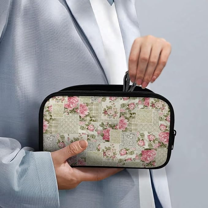 Roses Travel Cord Organizers Case Electronic Organizer Travel Cases Storage Bag Travel Cable Organizer Bag Pouch Electronic Accessories Carry Case for Cable Cord