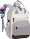 LOVEVOOK Backpack for Women,Laptop Backpack Women,Fits 15.6 Inch Laptop Bag,Fashion Travel Work Anti-theft Bag,Waterproof Business Computer College Teacher Backpack Purse Daypack, Light Grey-Beige