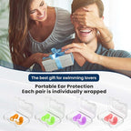 Waterproof Swimming Ear Plugs for Adults - 4 Pairs Reusable Silicone Ear Plugs for Swimming Women & Men, Keep Ear Water Out, Showering, Bathing, Surfing, Water Sports