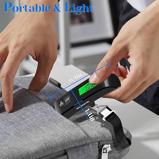 Luggage Scale, 110lb Luggage Weight Scale with 4 Unit Switching Functions&LED Display, Luggage Scale Travel Digital for Weighing Luggage, Backpacks, Packages and Markets(Black)