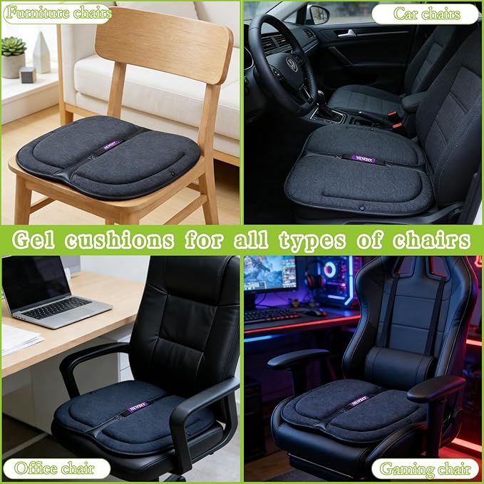 Gel Seat Cushion Orthopedic Lightweight Folding Seat Cushion for Car/Chair/Train/Airplane/Stadium Seat