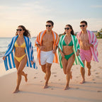 REDKISS 4 Pack Beach Towels 31x61 Inch, Ultra Lightweight Microfiber Pool Towels, Sand Free, Quick Dry & Highly Absorbent Cabana Striped Bath Towels for Beach, Swimming, Camping & Travel (Multicolor)