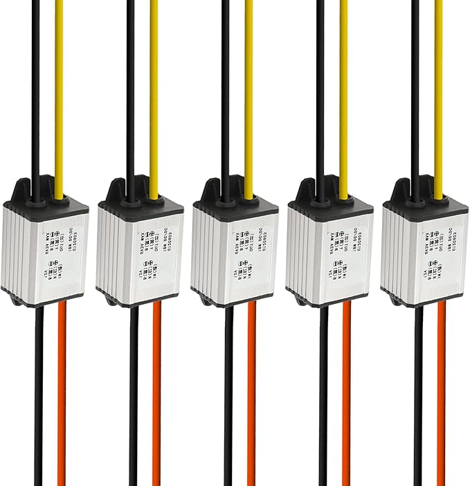 5Pcs 12V to 6V Car Power Voltage Converter DC 9V-22V 12V to 6V Buck Voltage 3A 18W Waterproof DC Step Down Volt Module Power Supply Board Compatible with Car Vehicle Automotive LED Display Radio