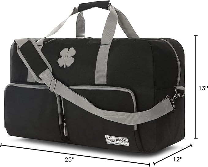 Lucky Travel Duffel Bags 65L, Gym Bag, Travel Bag & Large Duffle Bag for Men, Foldable Overnight Weekender Bags for Women & Men with Adjustable Shoulder Strap, Black