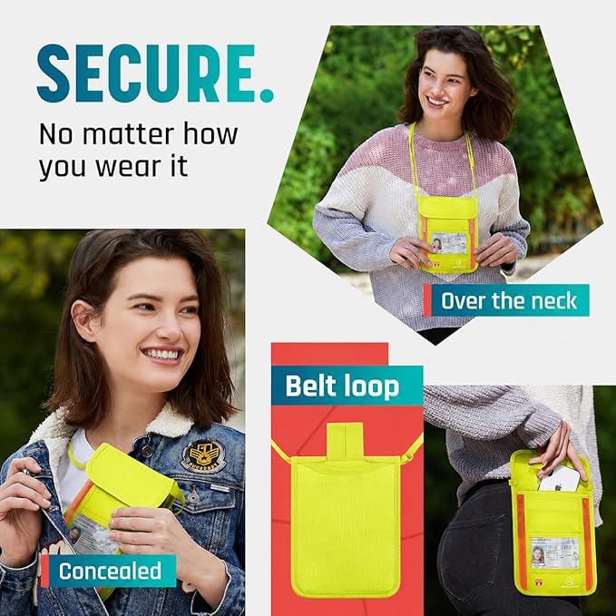 Neck Wallet, Travel Pouch For Passport Holder And Documents, Travel Neck Wallet For Traveling Women