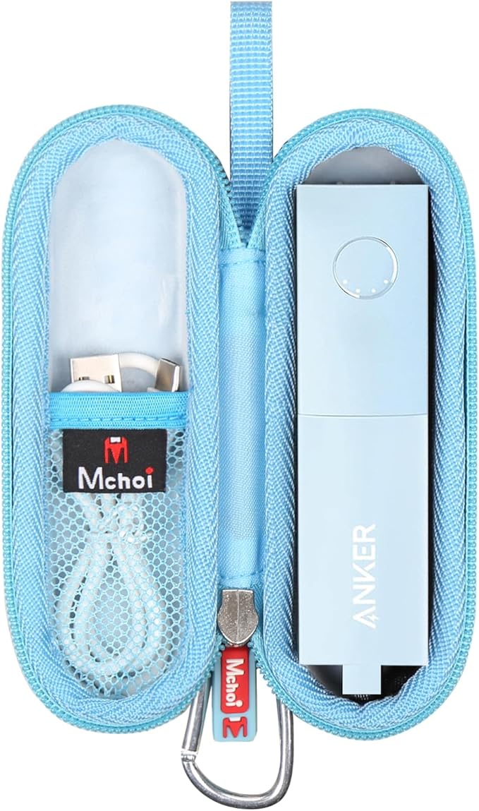 Mchoi Hard Case Suitable for Anker Portable Charger 511 Power Bank 5,000mAh, Waterproof Shockproof Battery Pack Holder, Case Only, Blue