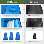 Wolfwise Pop Up Shower Tent for Camping, Portable Instant Changing Tent with Ventilation Window & Carry Bag, Privacy Bathroom Toilet for Beach & Outdoor, Width 47 ", Height 83 ", Blue