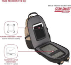 SWISSGEAR 1900 ScanSmart TSA Laptop Backpack Fits 17 Inch Laptop with RFID Protection and Tablet Pocket, Pastel Brown, 19-Inch