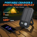 LED Camping Lantern, 10000mAh Camping Lights Rechargeable, High Lumens, LCD Digital Display, 12 Light Modes, Waterproof Tent Lights, Waterproof Box, Portable Flashlight for Power Outages, Emergency