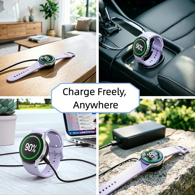 [2-Pack] Charger Cable for Samsung Galaxy Watch 8/8 Classic/Ultra/7/6/6 Classic/5/5 Pro/FE, Magnetic Fast Charging Dock