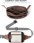LATMAP 3L TRIPLE ZIP Fanny Packs Belt Bag For Women Men Crossbody Waist Pack Sling Chest Bum Travel Bag Purse Faux Leather Fashion Cute Black