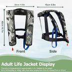 Manual Inflatable Life Jacket| Inflatable PFD Vest Adult| Life Vest for Adults| Outdoor Water Sports| Supports up to 330 lbs|33g of Carbon Dioxide Cylinder