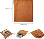 LAKE OF FIRE 4-Piece Travel Shoe Bags for Packing, 17.7" x 13.8" Dustproof Shoe Bags with Drawstring Closure,Washable & Reusable(Brown)