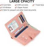 RFID Blocking Passport Wallet Cover Case Travel Document Organizer for Women and Men,Travel Wallet for Credit Card
