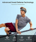 MUSICOZY Sleep Headphones Bluetooth 5.4 Headband, Wireless Earphones Music Sleep Earbuds Sleeping Eye Mask with HD Stereo Speakers for Workout Running Travel Yoga, Ideal Gifts (Stripped Gray)
