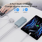 NOBIS Portable Charger,20000mAh Power Bank, 45W Fast Charging，Battery Pack with 2 USB-C (in/Out) & 2 USB-A, Digital Display & Small Current Mode, Compatible with Phone 17 S25 Tablet