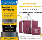 Foldable Travel Duffel Bag Tote Carry on Luggage Bag Spirit Airlines Personal item Sports Gym Bag Water Resistant Weekender Overnight Bags for Women and Men (Red)